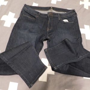 Gently worn dark, straight leg jean
